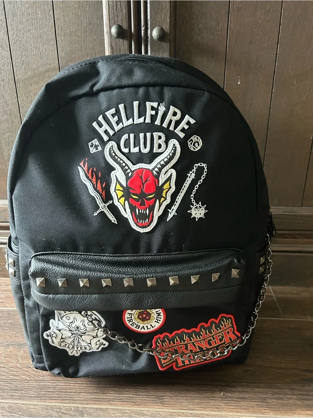 Stranger Things Horror Night Hellfire Club Embroidered Backpack - EUC